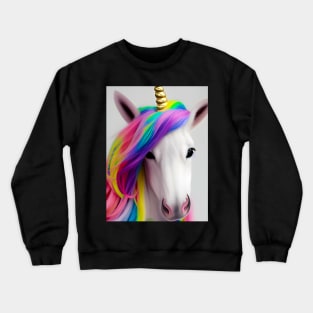 Colorful Unicorn Rainbow Hair Crewneck Sweatshirt